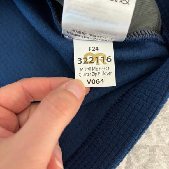 Outdoor Research Men’s Size L Trail Mix Fleece 1/4 Zip Blue - Picture 8 of 9